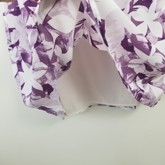 Market & Spruce Purple Floral Wrap Dress Short Sleeve Medium - Picture 4 of 7